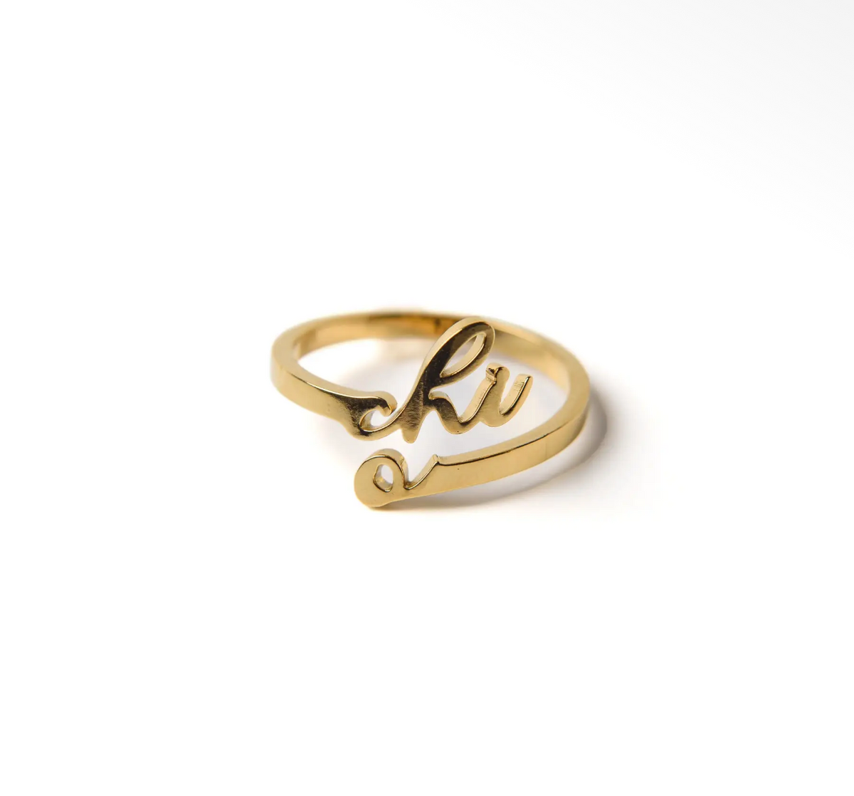 Sorority Romantic Script Adjustable Ring: Chi Omega