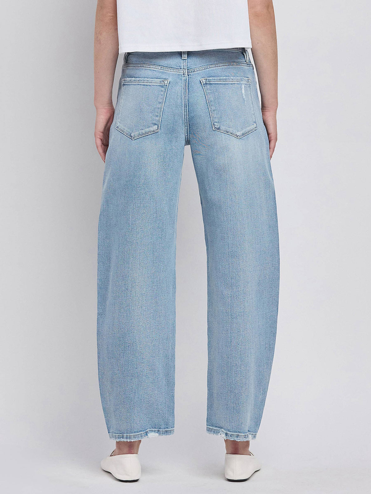 PREORDER: Lovervet by VERVET - HIGH RISE LIGHT WASH BARREL LEG JEANS
