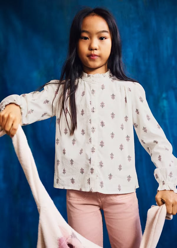 Mayoral Girls floral printed blouse