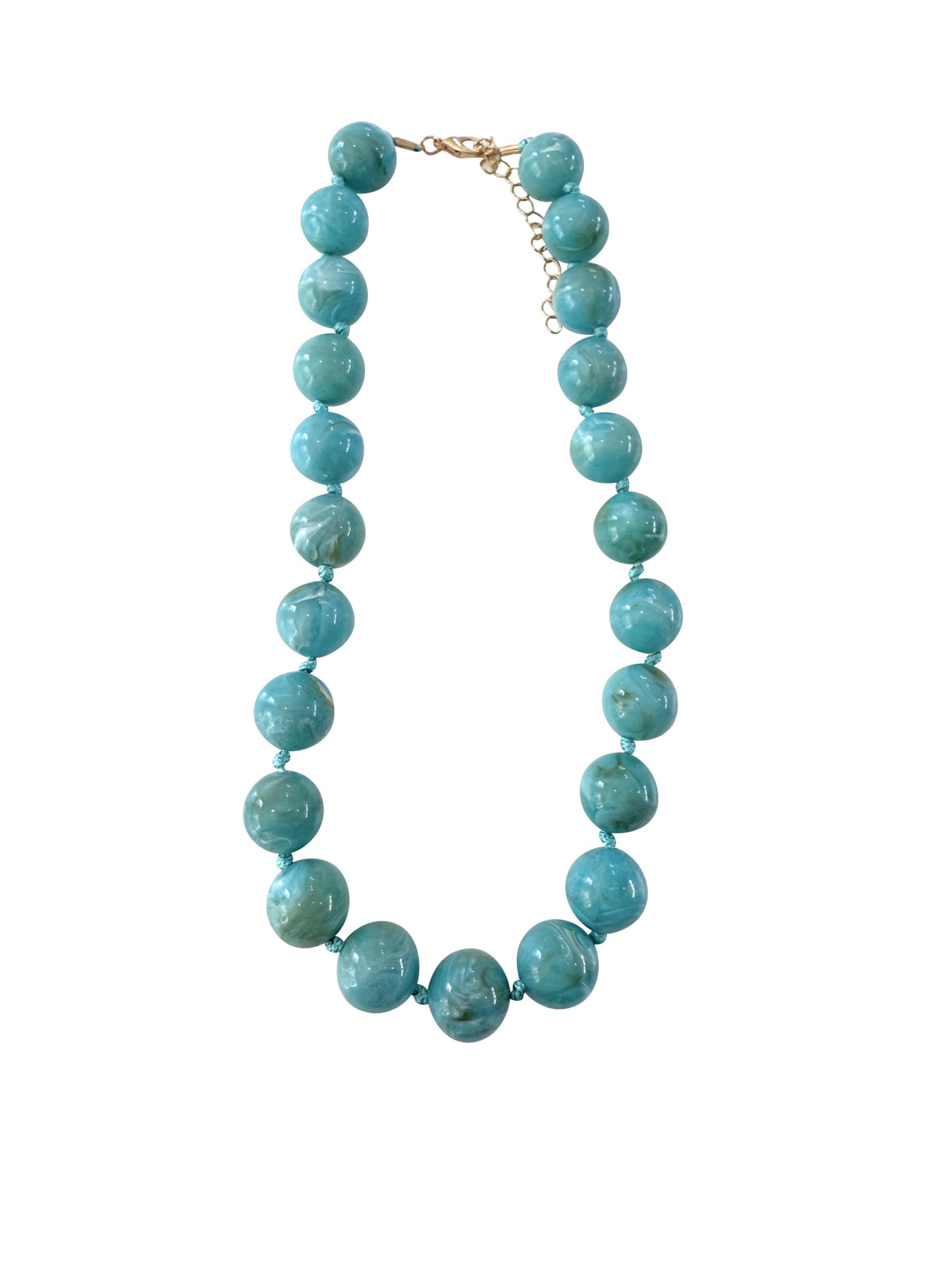 Mabry Chunky Beaded Necklace- Turquoise