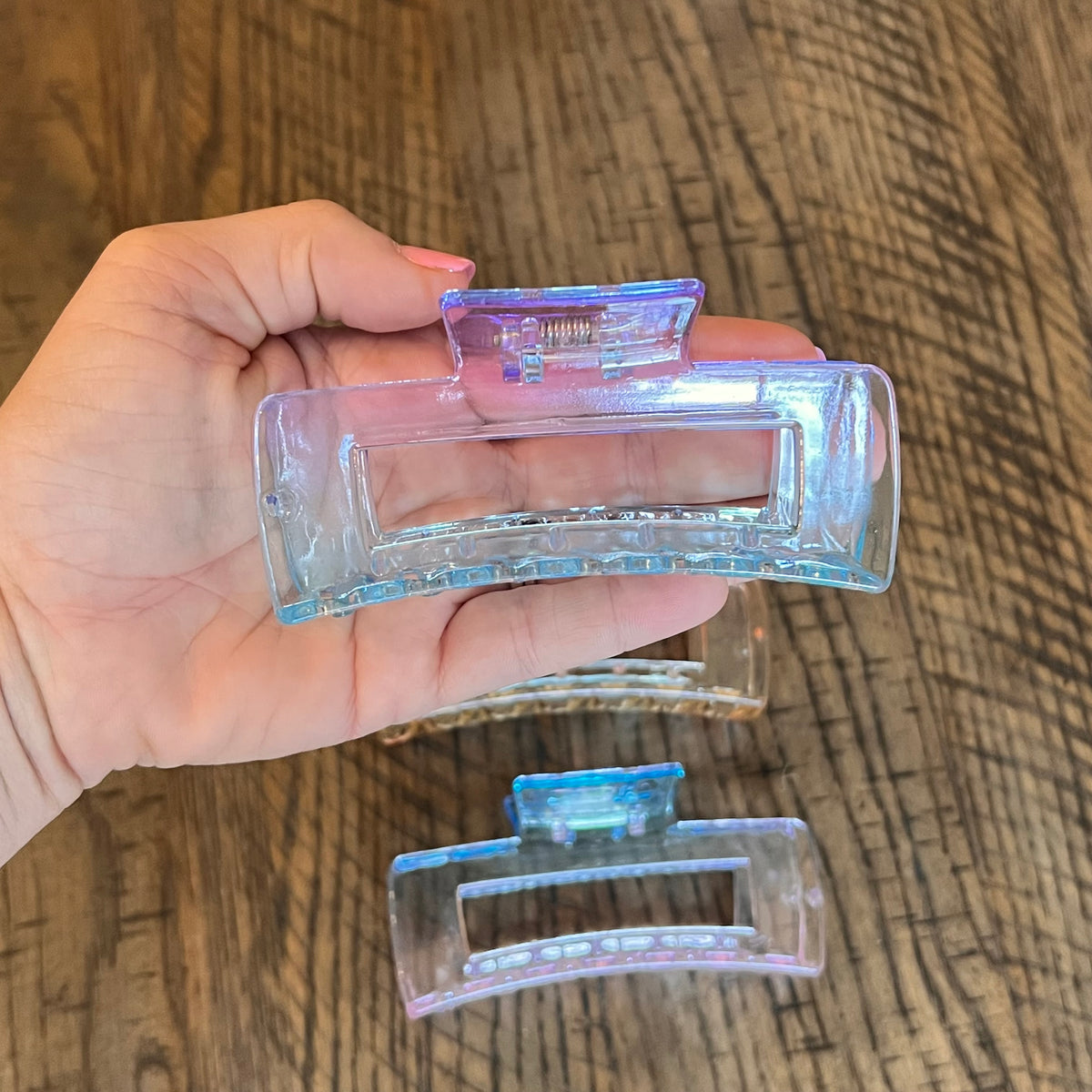 Clear ombré multicolor clips