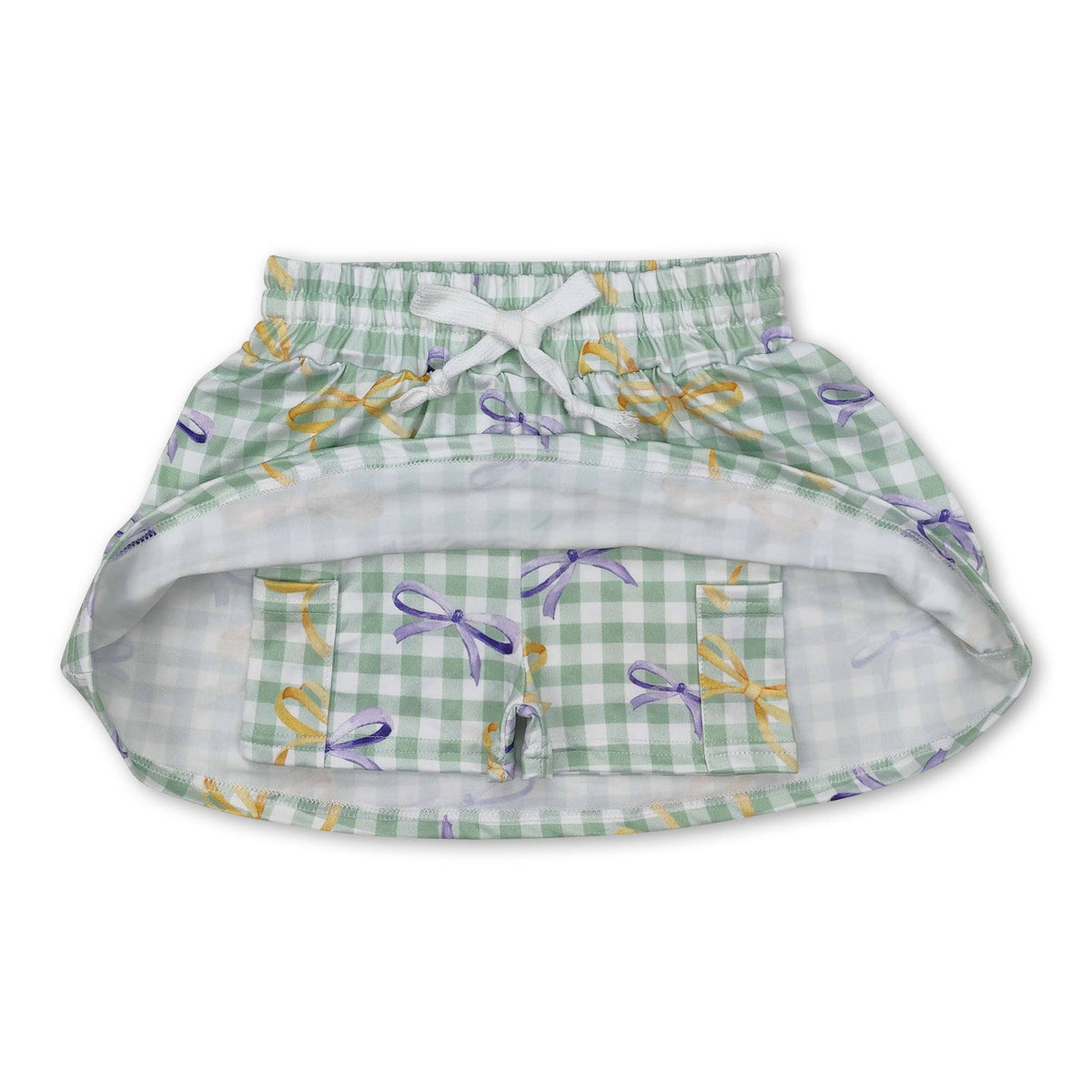Mardi Gras Plaid Bows girls skirt