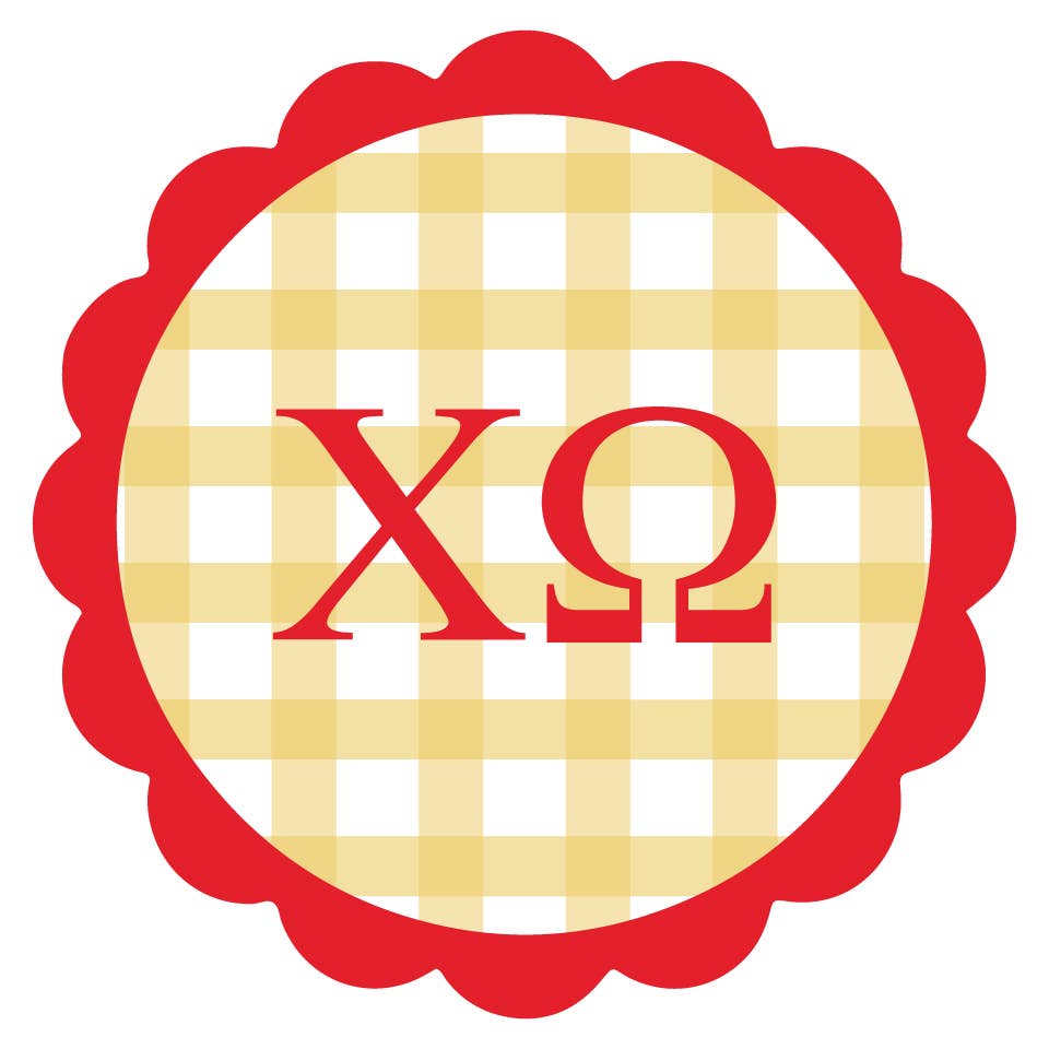 Sorority Vinyl Decal Stickers - Gingham Design: Chi Omega