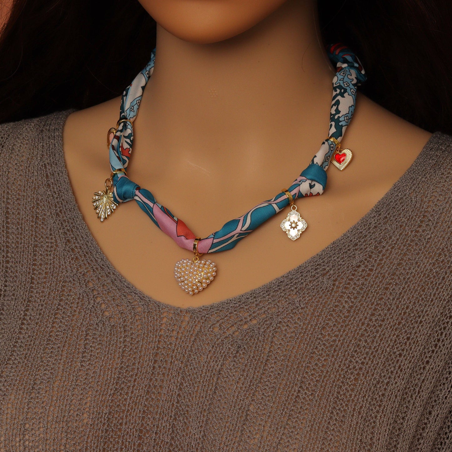 Silk Scarf Statement Necklace : Scarf only (No pendant)