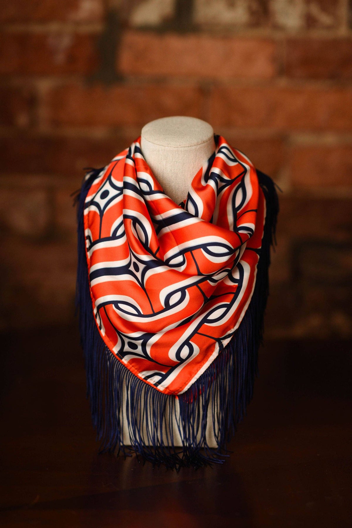 Fringe Scarf: Black and Gold