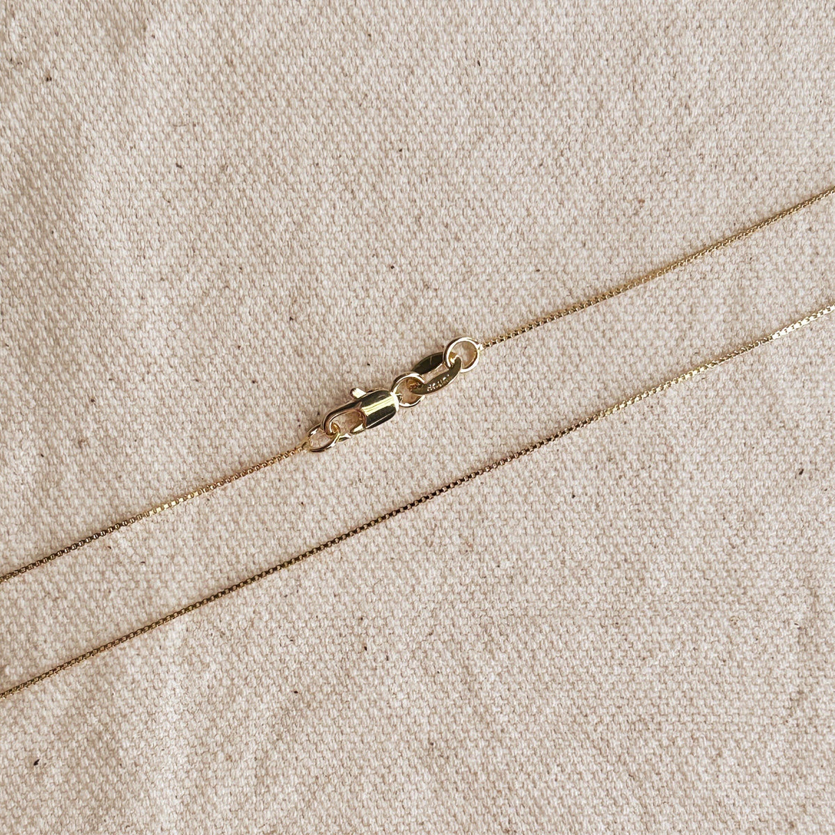 18k Gold Filled Box Chain Very Thin 0.5mm Jewelry Components - 18in