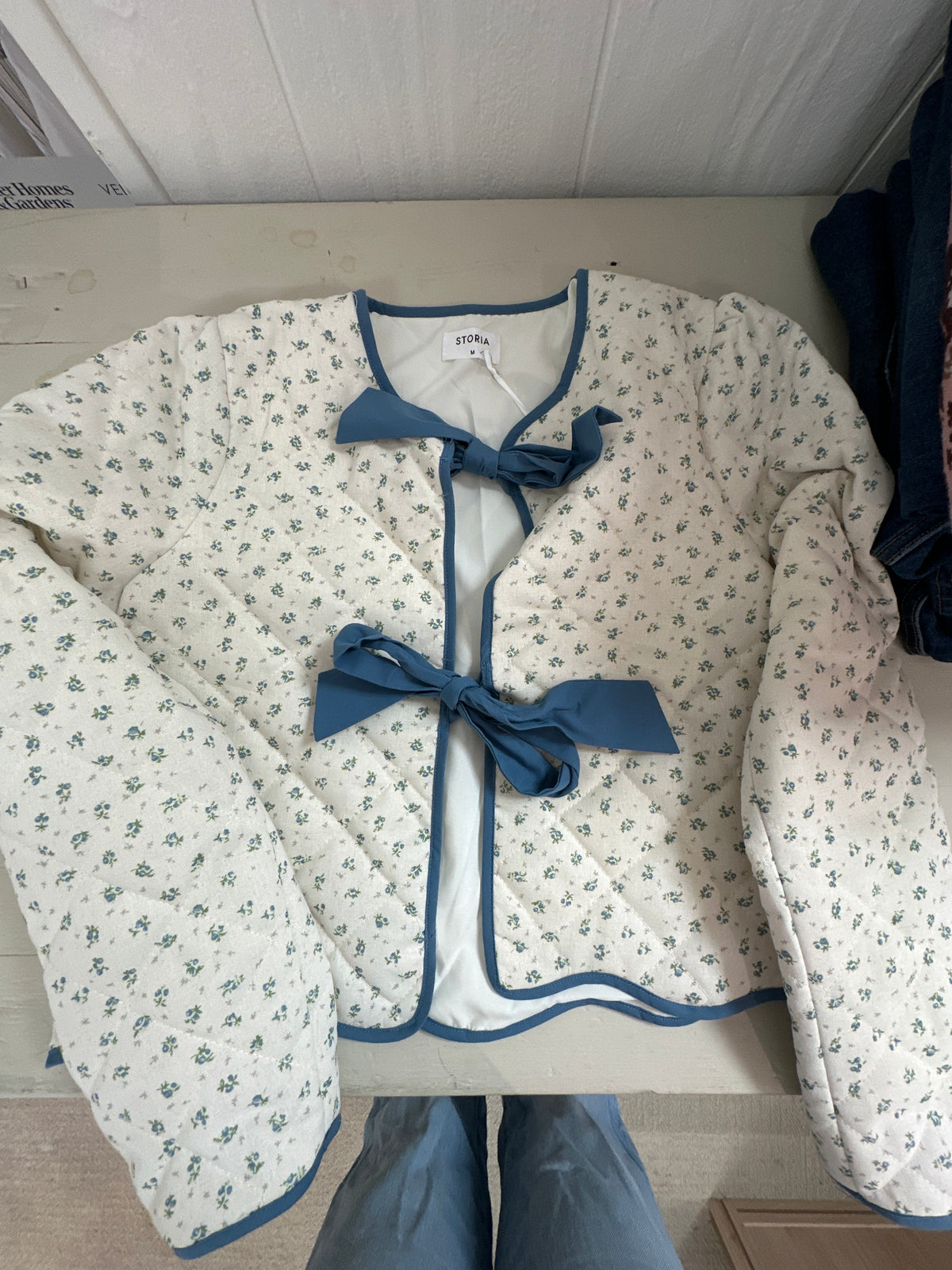 Floral Quilted Bow Jacket