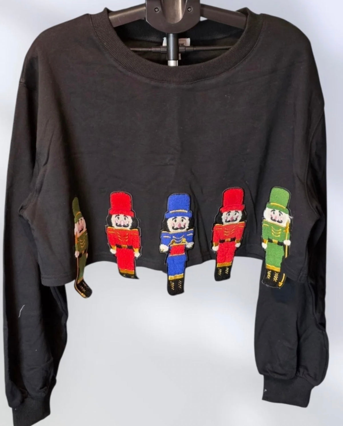 Nutcracker Patch Cropped Pullover