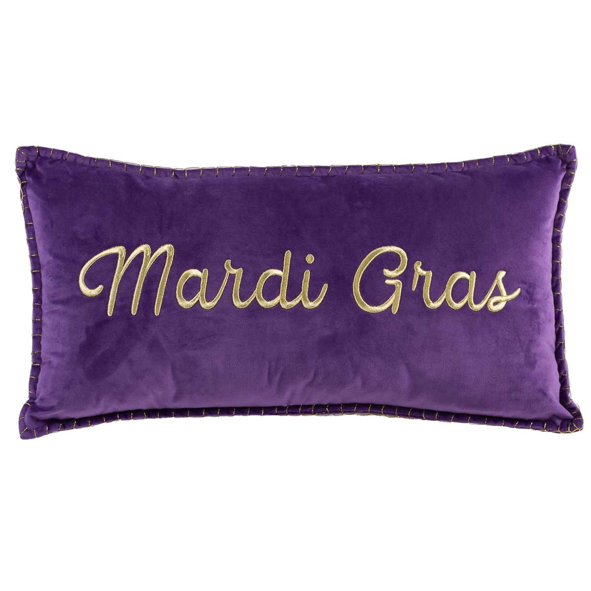 Royal Mardi Gras Lumbar Pillow Purple/Gold 13x24