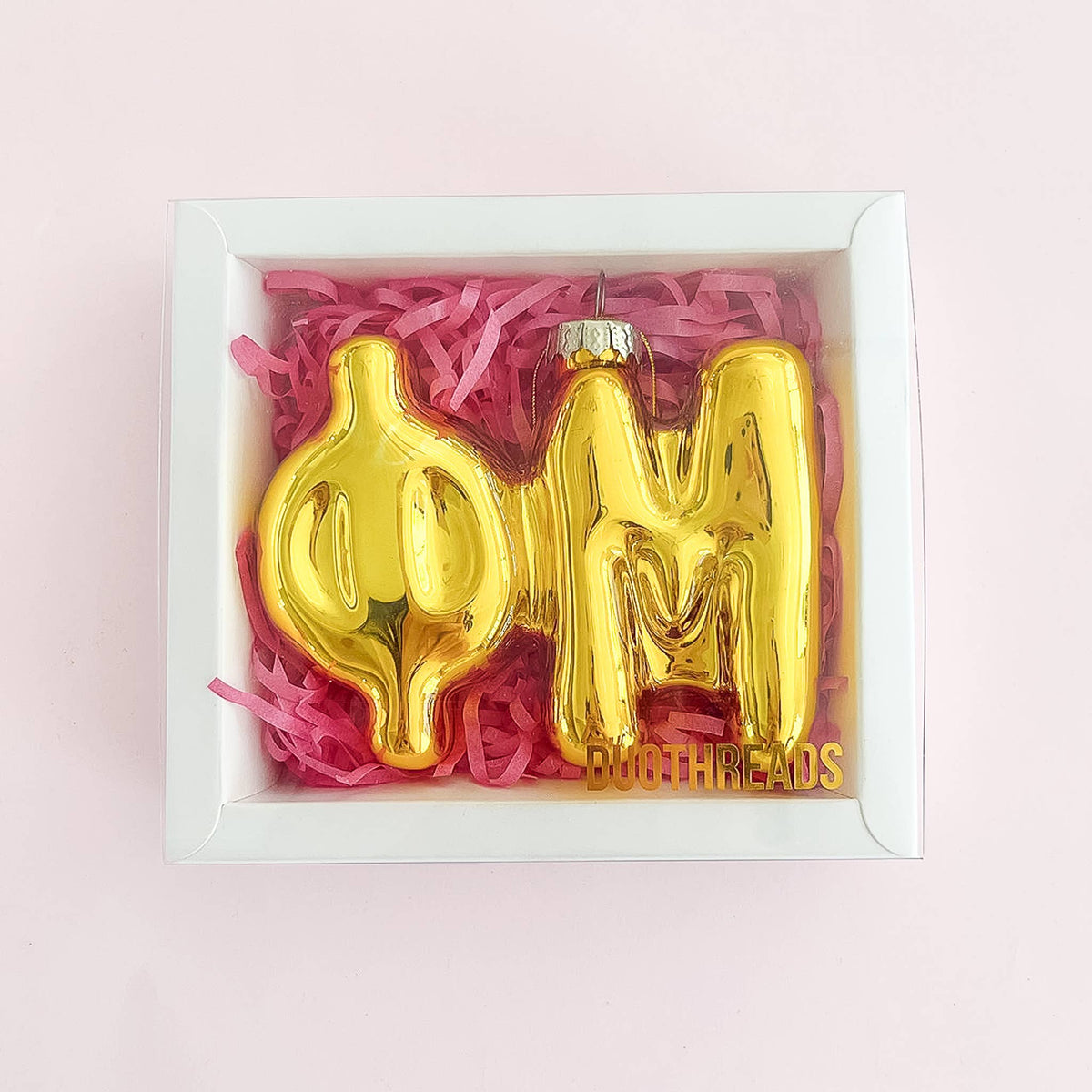 Phi Mu Gold Bubble Letter Sorority Ornament