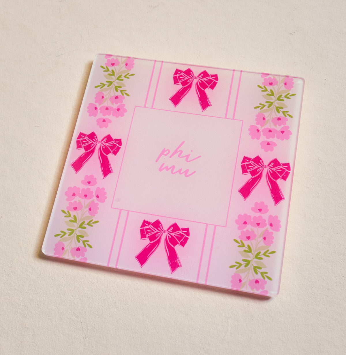 Sorority Acrylic Coaster: Phi Mu