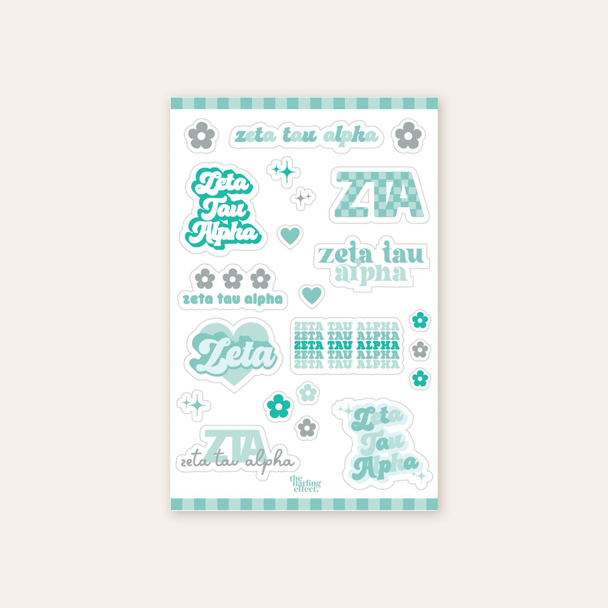 Sorority Sticker Sheet - Alpha Omicron Pi