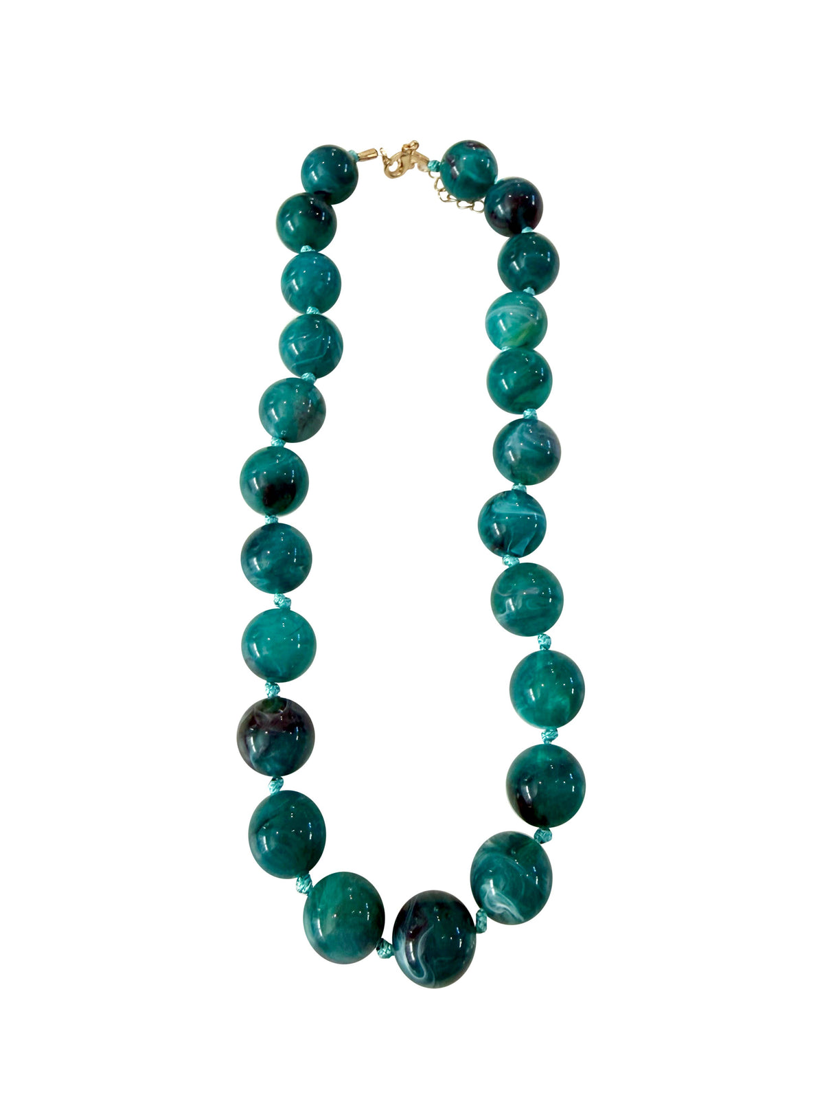 Mabry Chunky Beaded Necklace- Teal