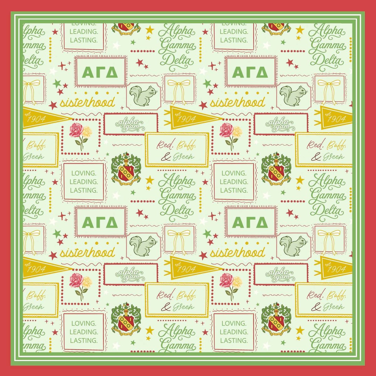 Alpha Gamma Delta Sorority Silk Scarf