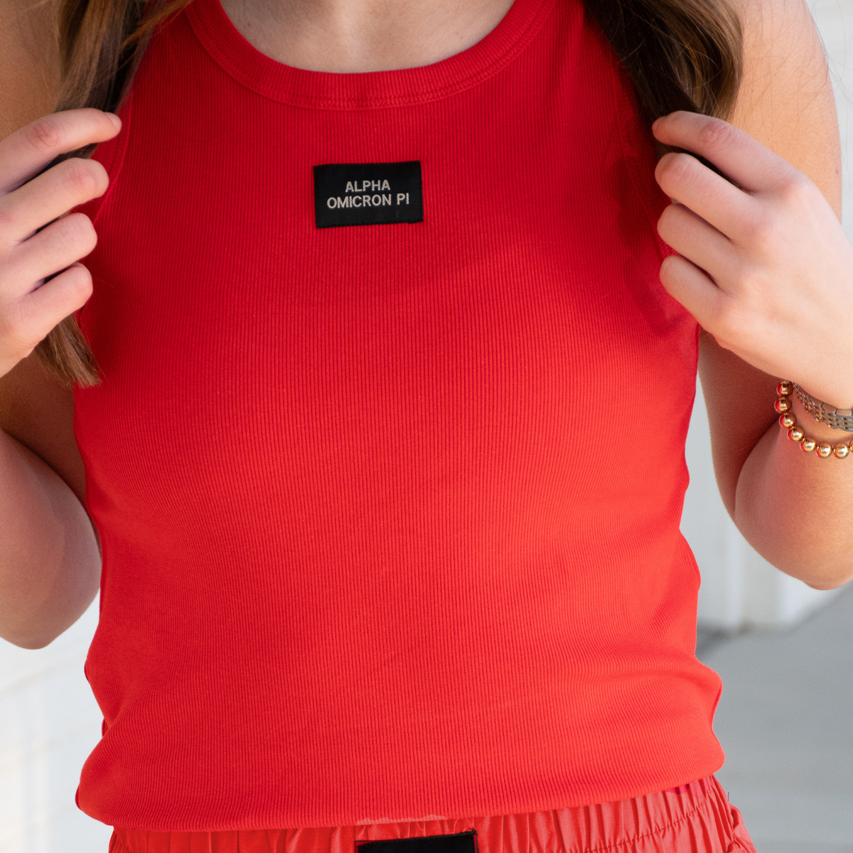 SORORITY TANK ALPHA OMICRON PI: RED