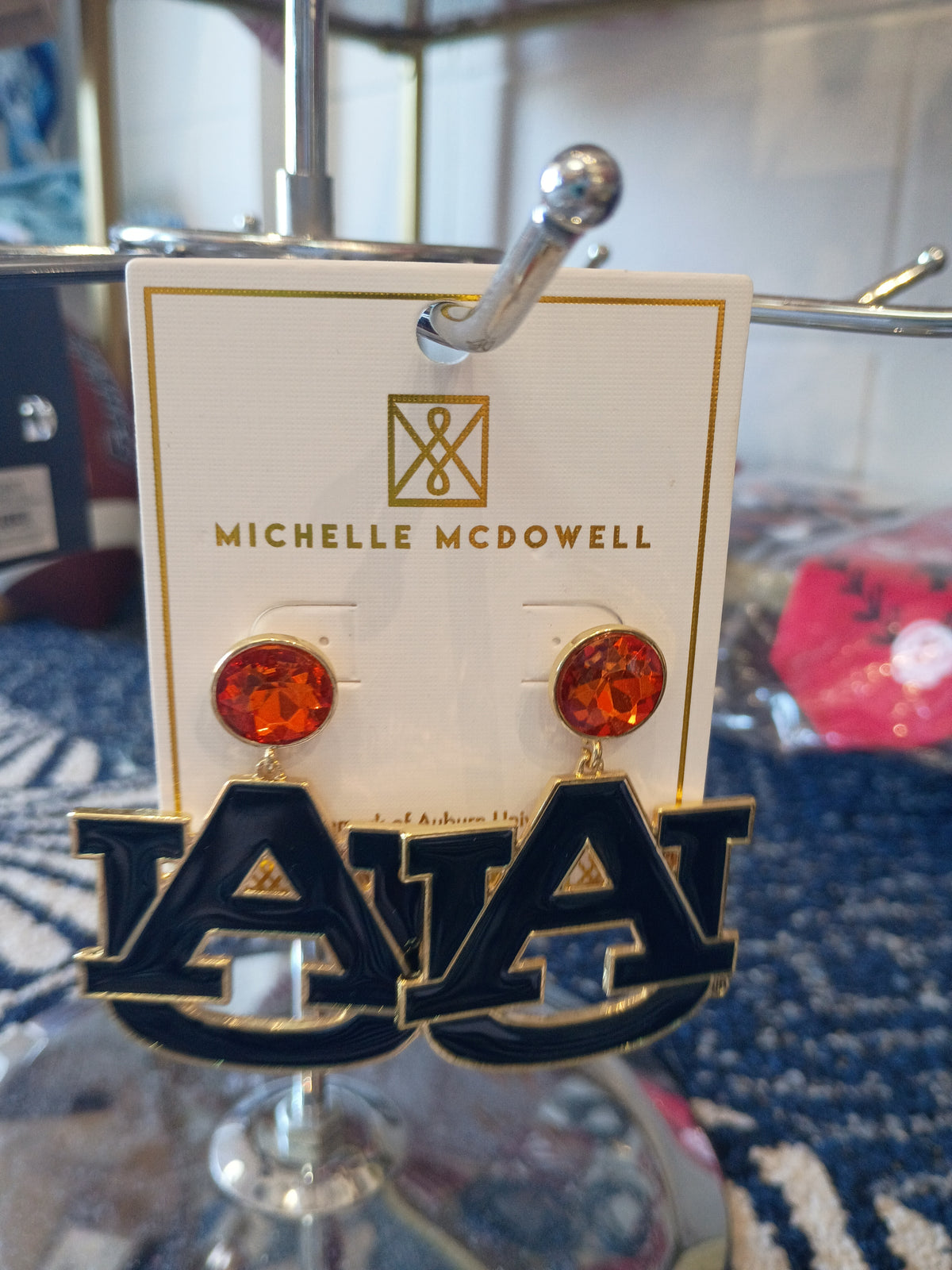 AU Navy Logo Earrings