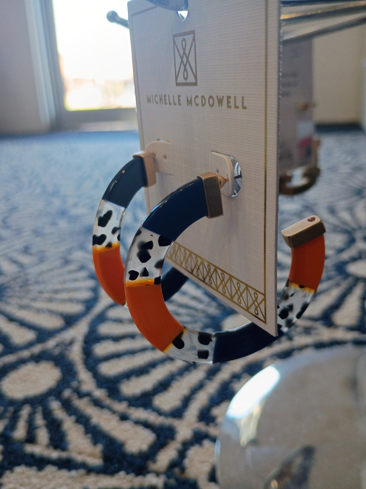 Navy + Orange Hoops