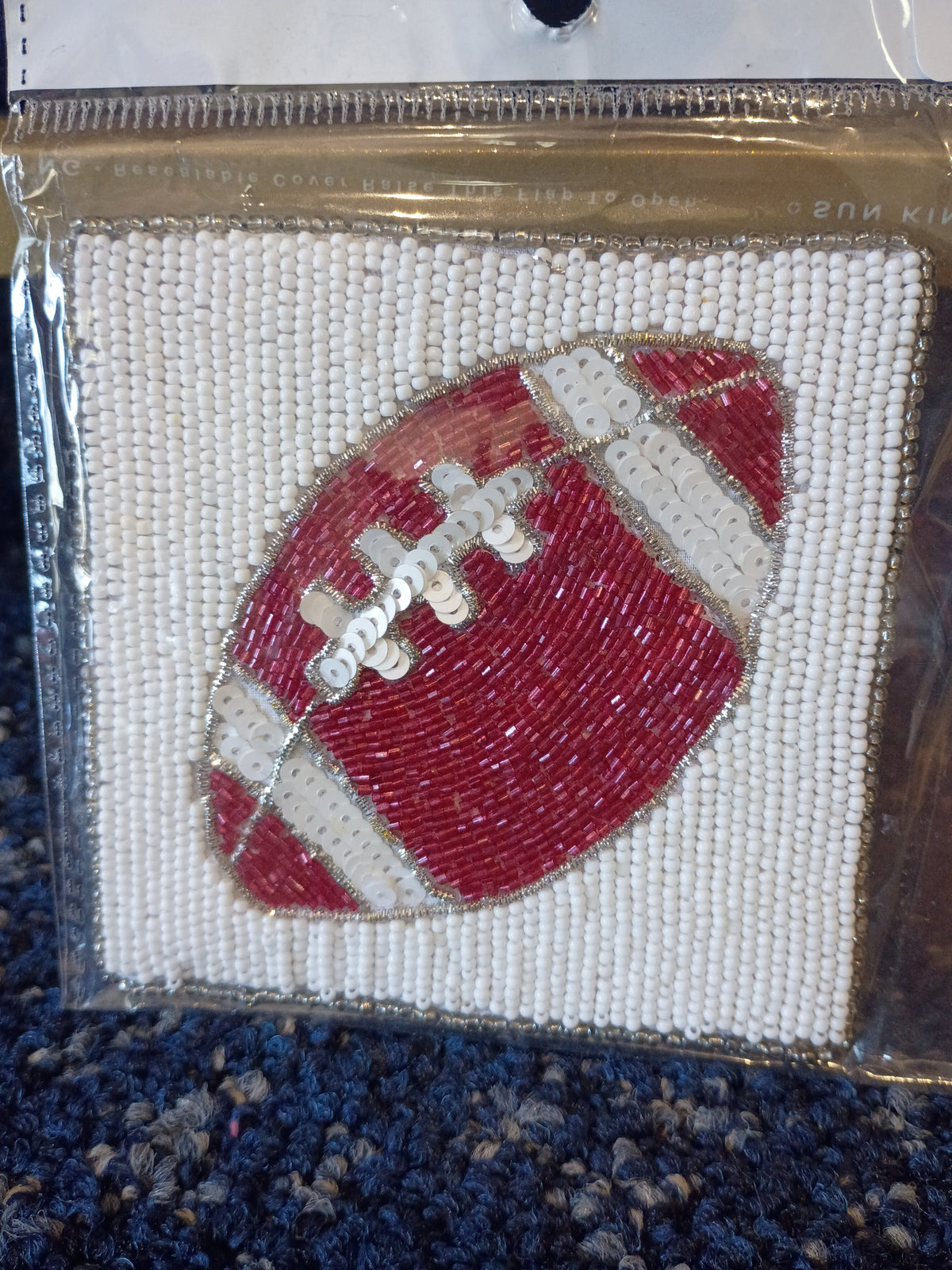 Football Seed Bead Coasters