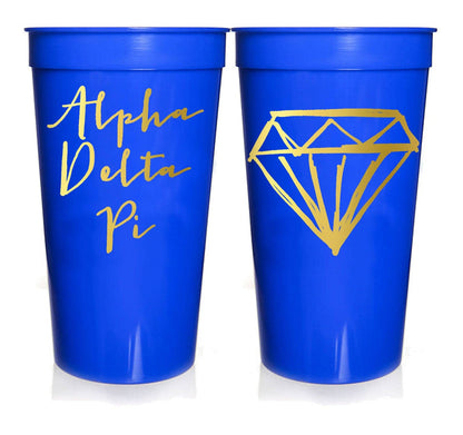 Sorority Gold Metallic Printed Stadium Cup: Kappa Delta