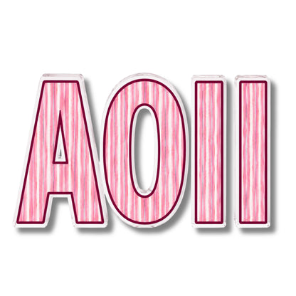 Alpha Omicron Pi Signature Stripe Acrylic Shelfie