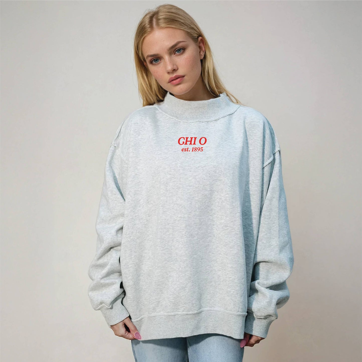 Sorority Chapter Mockneck Sweatshirt: Chi Omega