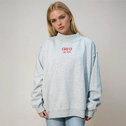 Sorority Chapter Mockneck Sweatshirt: Chi Omega
