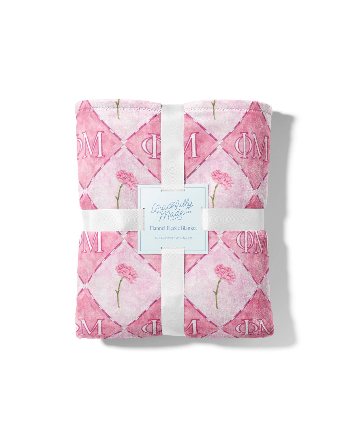 Phi Mu Flannel Fleece Blanket, Sorority