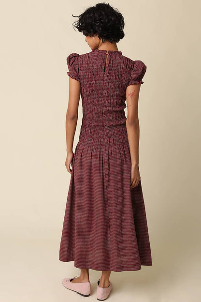 PREORDER: Brianna Smocked Maxi Dress: Blue
