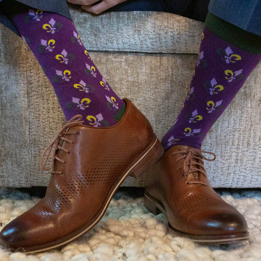 Men's Mardi Gras Fleur Socks  One Size