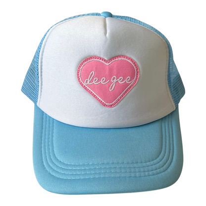 Sorority Whole Lotta Love Heart Trucker Hat: ALPHA GAMMA DELTA