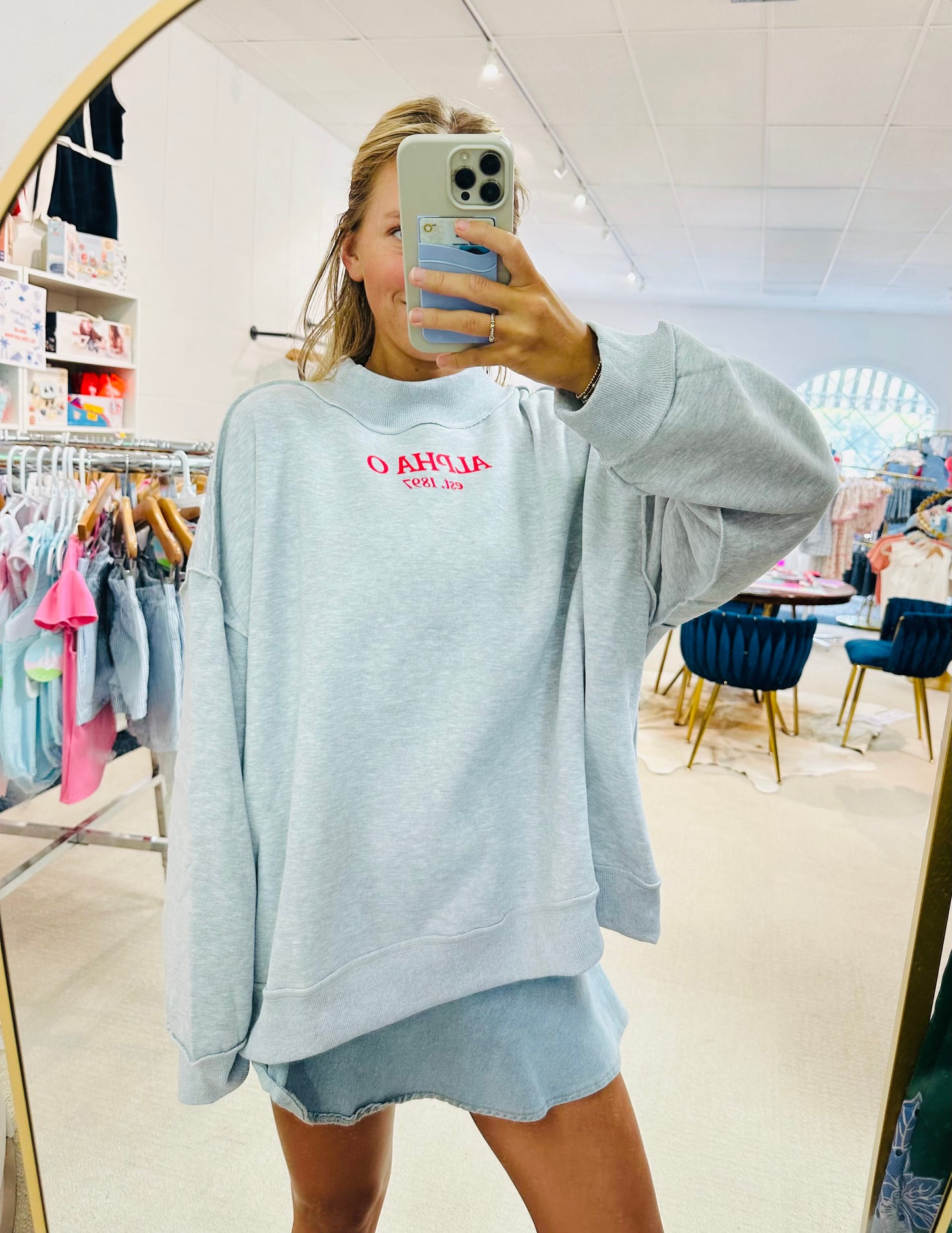 Sorority Chapter Mockneck Sweatshirt: Chi Omega