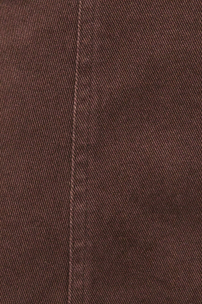 PREORDER - Keyhole Tie Button Front A-Line Mini Dress: DK BROWN