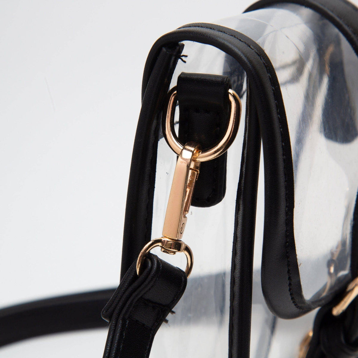 Game Day Clear Buckle Strap Mini Crossbody Bag Purse : Gold