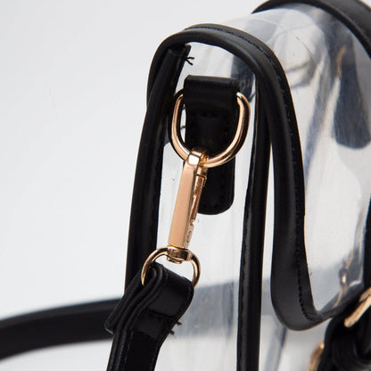 Game Day Clear Buckle Strap Mini Crossbody Bag Purse : Gold