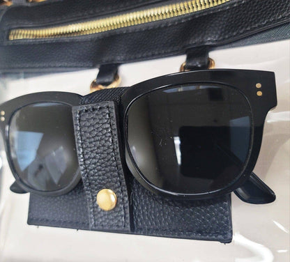 Clear Gameday Crossbody Bag Purse With Sunglasses Holder: Gold