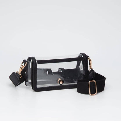 Lindsay Clear Gameday Crossbody Bag: Leopard