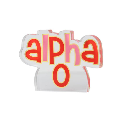 Sorority Acrylic Shelf Sitter: Phi Mu