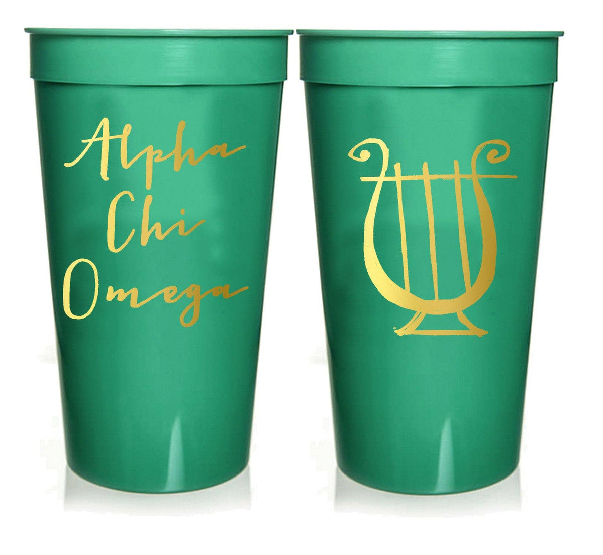 Sorority Gold Metallic Printed Stadium Cup: Chi Omega