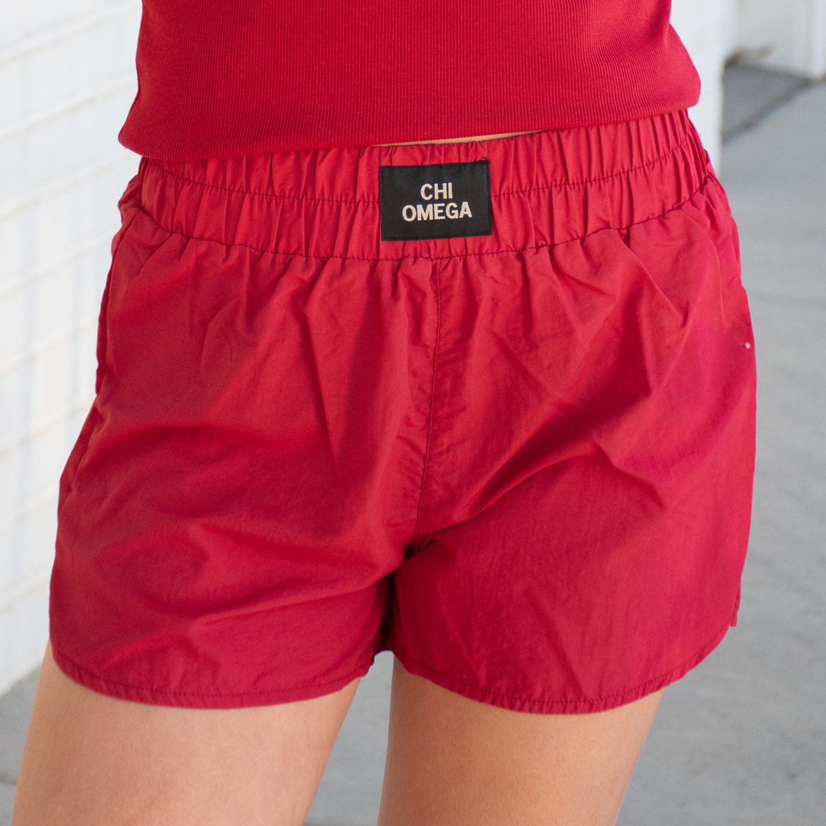 SORORITY SHORTS CHI OMEGA: CARDINAL