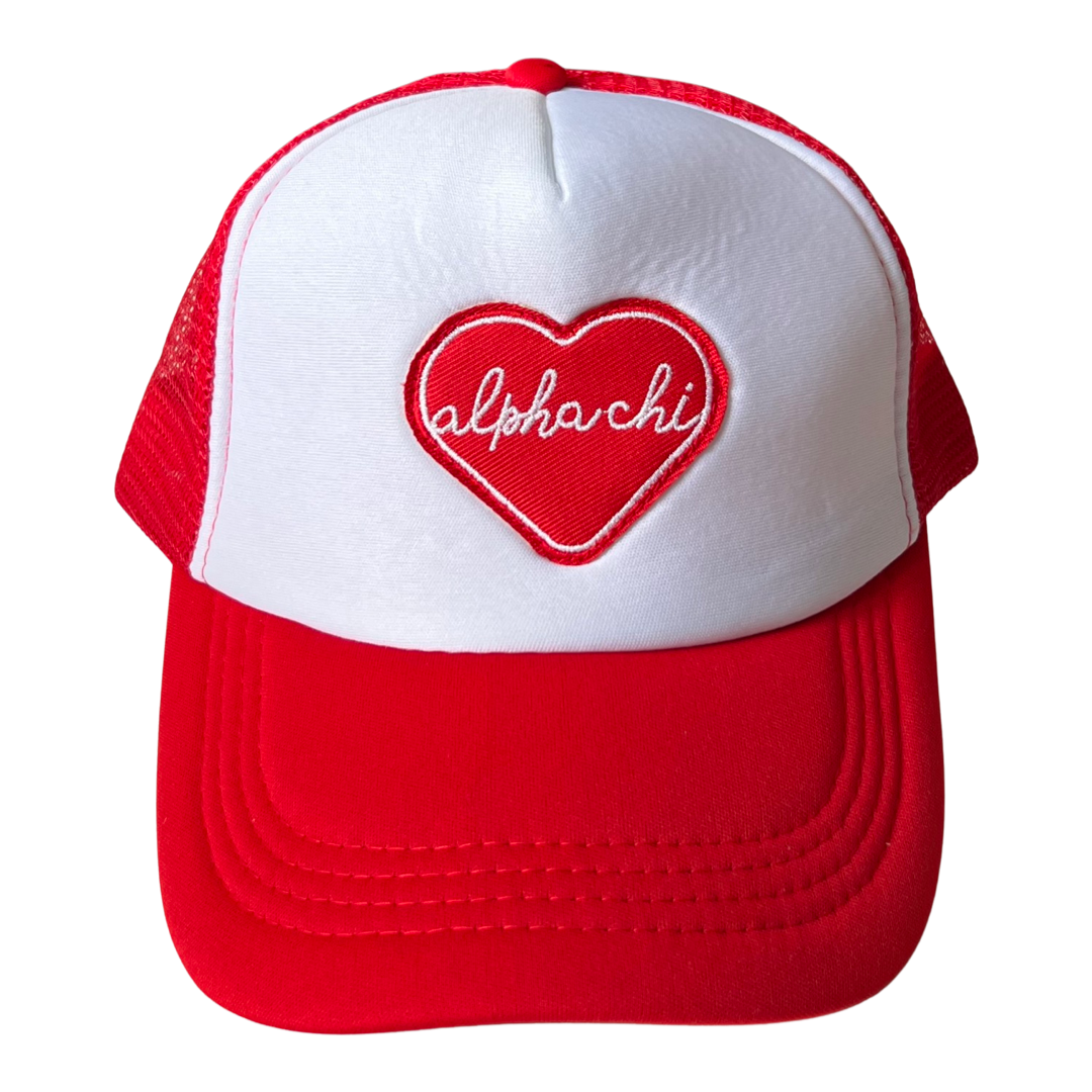 Sorority Whole Lotta Love Heart Trucker Hat: KAPPA DELTA
