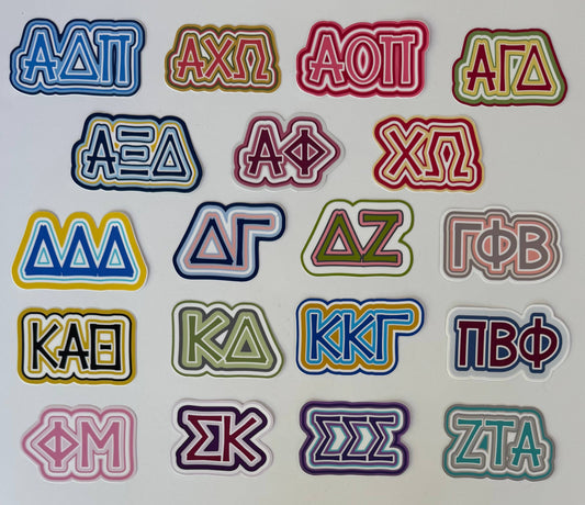 Sorority Greek Letters Colorful Vinyl Decal : Alpha Gamma Delta