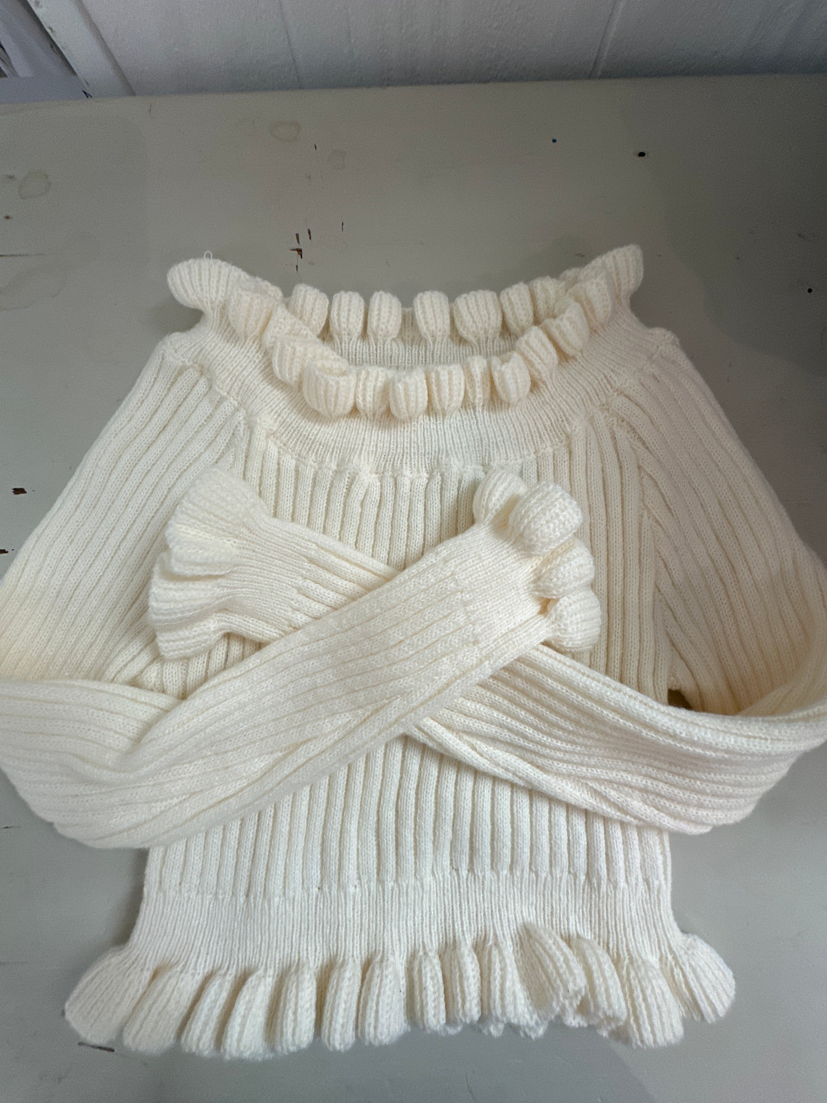 Tween ruffle sweater