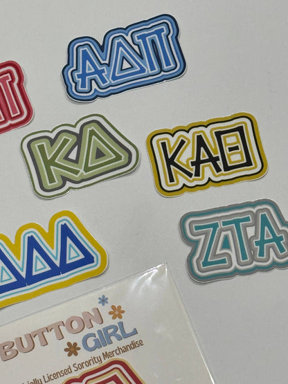 Sorority Greek Letters Colorful Vinyl Decal : Chi Omega