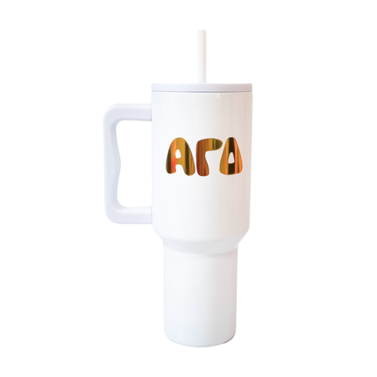 40oz 24 Karat Sorority Tumbler: ALPHA GAMMA DELTA