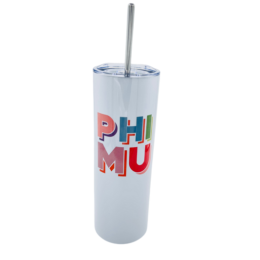 Sorority Insulated Tumbler - Color Block Design: Phi Mu