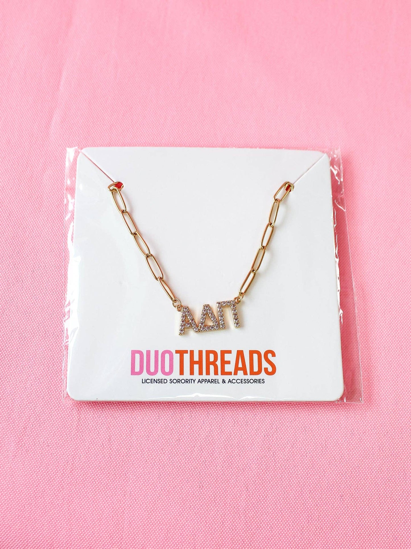 Rhinestone Sorority Necklace: ALPHA GAMMA DELTA