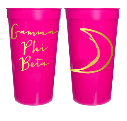 Sorority Gold Metallic Printed Stadium Cup: Alpha Omicron Pi