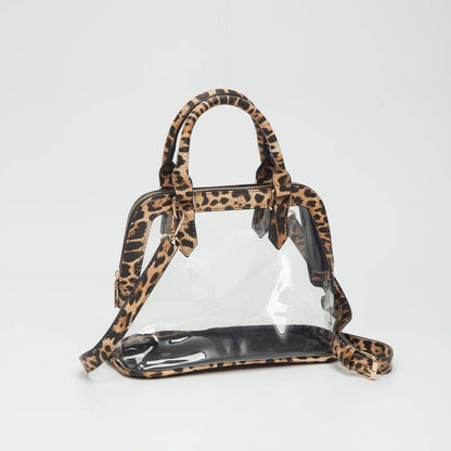 Analise Clear Satchel/Crossbody Bag: Gold Purse