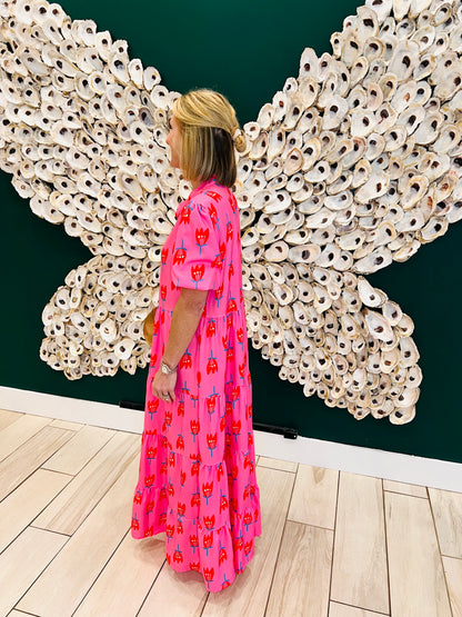 CLEARANCE: Strawberry Pink dupe dress