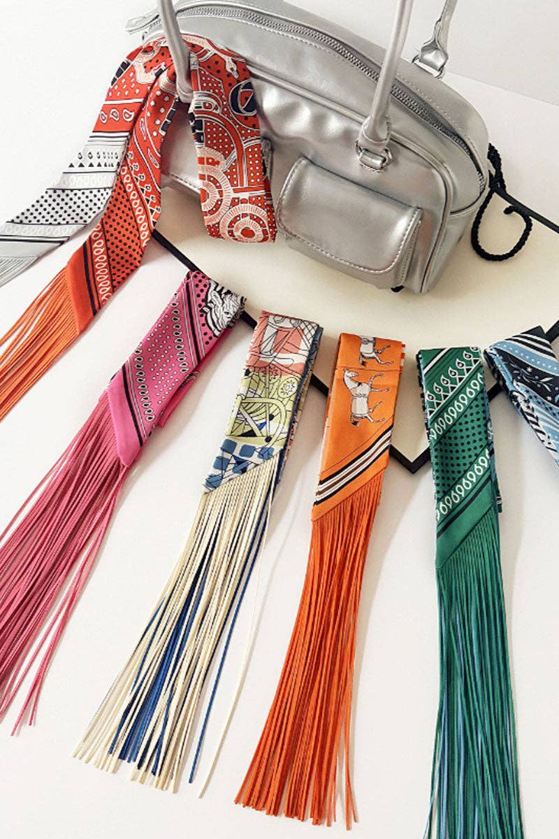 PREORDER Fringe Twilly Scarf: Ivory